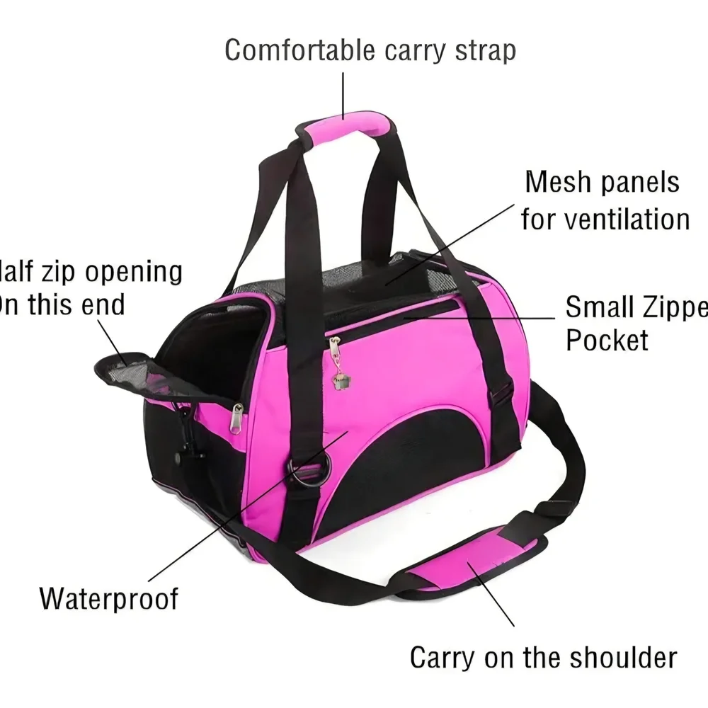 💫Pink and Black Pet Carrier Bag
